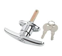 UTTASU Verrou de porte de garage avec poignée en T - Fixation arrière - Clé identique pour caravanes, camping-cars, abris de jardin et garages - Longueur de tige de 3,6 cm - Construction en métal