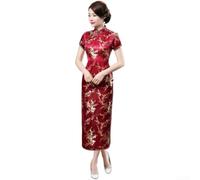 UTTASU Women Chinese Cheongsam Dress Long High Split Elegant | High side split design, elegant silhouette, suitable for formal events, weddings, galas, and parties