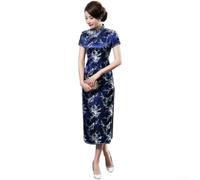 UTTASU Women Chinese Cheongsam Dress Long High Split Elegant | High side split design, elegant silhouette, suitable for formal events, weddings, galas, and parties