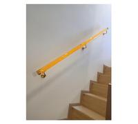 UTTDP Rampe d'escalier en Acrylique Transparent avec Supports en Acier Inoxydable - Longueur Personnalisable (1,6 pi à 20 pi) - Antidérapante, Durable et élégante(Golden Brackets,4.6m/15ft)
