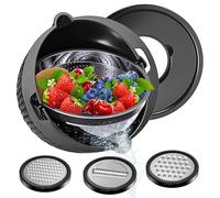 UTTKOJ Passoire 4-1 avec bol mélangeur - Passoire pour cuisine - Passoire et passoire - Passoire à pâtes - Bol avec passoire - Filtre à riz - Nettoyant pour fruits et légumes - Essentiels de cuisine