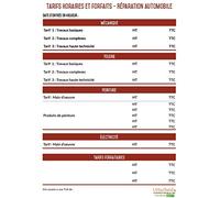 UTTSCHEID Affichage des tarifs horaires des réparations Automobiles - A3