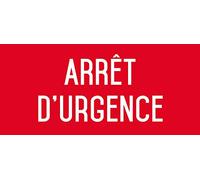 UTTSCHEID Autocollant Vinyl - Arrêt d'urgence - L.200 x H.100 mm
