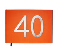 UTTSCHEID Livre d'or 40 Ans - Anniversaire, Mariage, Retraite - Lettres chromées -100 Pages - Qualité Premium Orange Corail