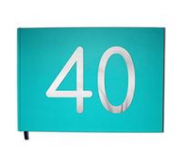 UTTSCHEID Livre d'or 40 Ans - Anniversaire, Mariage, Retraite - Lettres chromées -100 Pages - Qualité Premium Bleu Calanque