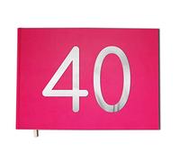 UTTSCHEID Livre d'or 40 Ans - Anniversaire, Mariage, Retraite - Lettres chromées -100 Pages - Qualité Premium Rose Macaron