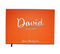 UTTSCHEID Livre d'or Anniversaire Retraite Baptême Bar Mitzvah Personnalisé -100 Pages - Orange Corail