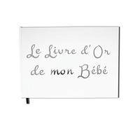 UTTSCHEID Livre d'or de Mon bébé - Format A4 Paysage - Couverture Mate, Lettres chromées -100 Pages - Qualité Premium - Blanc Pur