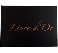 UTTSCHEID Livre d'Or Format A4 paysage - 100 pages - Couverture noire mate, lettres oranges - Qualité Premium