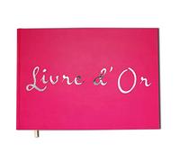 UTTSCHEID Livre d'or - Format A4 Paysage - Couverture Rose Mate, Lettres chromées -100 Pages - Qualité Premium