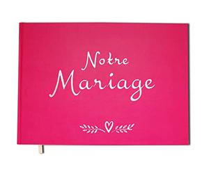 UTTSCHEID Livre d'or Mariage - 100 Pages Couverture Mate - A4 Paysage - Album - Qualité Premium Rose Macaron