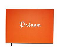UTTSCHEID Livre d'or Prénom personnalisé - Anniversaire, Souvenir, Cadeau - Lettres chromées ou dorées - 100 Pages - Qualité Premium - Orange Corail