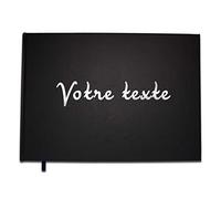 UTTSCHEID Livre d'or Texte personnalisé 1 Ligne - Anniversaire, Souvenir, Cadeau - Lettres chromées ou dorées - 100 Pages - Noir Carbone