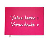 UTTSCHEID Livre d'or Texte personnalisé 2 Lignes - Anniversaire, Souvenir, Cadeau - Lettres chromées ou dorées - 100 Pages - Rose Macaron