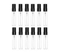 UTURAL 20PCS Mini spray parfum bouteilles verre clair fin brouillard atomiseur conteneur portable avec buse aluminisée et couvercles noirs pour le nettoyage, les voyages (5ml)