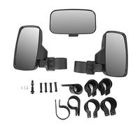 UTV VTT Côté Center Arrière Aile Miroir Combo Kit Noir ABS CNC Alliage Convexe Miroir Large Gamme Vision Angle Réglable pour Commandant Arctic Cat Wildcat Rhino Polaris RZR