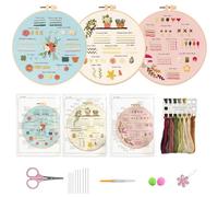 UTXN 3 PCS Kits de Broderie pour Adultes - Artisanat Points Comptés Débutant à Avancé (Style 2)