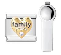 UTXN Breloque Lettre d'amour personnalisée - Maillon Italien 9 mm en Acier Inoxydable pour Bracelets avec Outil d'installation