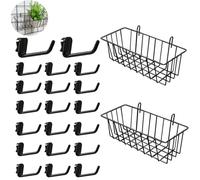 UtySty Lot de 2 panneaux grillagés suspendus avec crochets en plastique pour grille de présentation, étagère murale, grille photo, magasin, vente au détail et foire d'art
