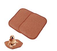 UtySty Lot de 2 tapis rafraîchissants en bambou et rotin tissé pour animaux de compagnie, chiot, chien, chaton, accessoire chat, niche, cage, cochon d'Inde, hamster, lapin - 35 x 50 cm