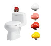 UtySty Lot de 4 boutons pression en forme de cœur pour décoration de réservoir de toilettes, valve de chasse d'eau, poignée poussoir, protection des ongles, presse auxiliaire pour économiser l'eau,