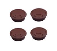 UtySty Lot de 4 cache-câbles ronds de 5,1 cm pour bureau d'ordinateur, table debout, bureau de jeu, marron