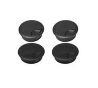 UtySty Lot de 4 œillets ronds de 5,1 cm pour trou de câble de bureau - Boucle de blocage pour bureau, table debout, PC, bureau, ordinateur, cache-câble, noir