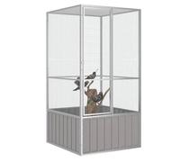 UU Cage à oiseaux Gris 111x107x211,5 cm Acier galvanisé - Grand nichoir CHY200491