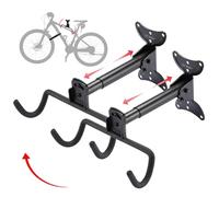 UU-Major Lot de 2 supports muraux pour vélo, crochets de vélo robustes pour mur de garage, porte-vélos horizontaux pour VTT, vélos de route et hybrides, métal plus épais avec revêtement en caoutchouc