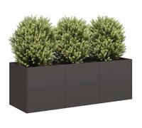 UU NEW*Bac à fleurs/ Jardinière - noir 120x40x40 cm acier laminé à froid CHY1593448