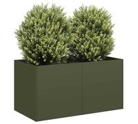 UU NEW*Bac à fleurs/ Jardinière - vert olive 80x40x40 cm acier laminé à froid CHY3046663