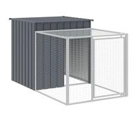 UU Poulailler avec cour anthracite 110x201x110 cm acier galvanisé - Pour poulets, poules CHY520535
