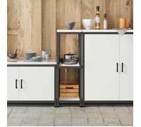 UU*TOP Meuble de rangement de cuisine - design modulaire - avec étagère - Blanc Acier CC2306