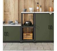 UU*TOP Meuble de rangement de cuisine - design modulaire - avec étagère - Vert olive Acier CC2301