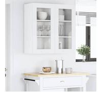 UU*TOP Vitrine suspendue - CHIC Armoire de cuisine - Riga Blanc 80x31x80 cm - Bois d'ingénierie CC1637