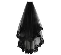 uu19ee Halloween Coiffure Fille Élégant Tulle Cosplay Coiffure Accessoires De Cheveux Noir Plus Insertion Peigne Dentelle Brodée De Voile