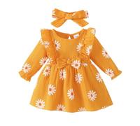 UUAISSO Robe D'été Décontractée à Motif Marguerite Décontractée Robe D'été Cadeau Vêtements Bébé Fille Nouveau-né avec Bandeau