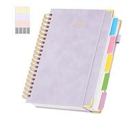 UUBEMM Cahier ligné 5 sujets, 300 pages de papier résistant à l'encre, 20,3 x 25,4 cm, couverture rigide à spirale avec intercalaires et onglets, idéal pour l'école, l'université, le travail, les