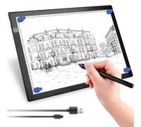 UUCOLOR Tablette Lumineuse A4, 3 Niveaux Uminosité Réglable Tableau Lumineuse, câble d'alimentation USB de type-C pour Tatouage, Dessin, Animation, Croquis, Peinture Diamant