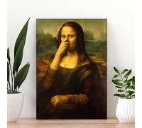 UUDEZO Affiche humoristique - La Joconde avec du papier toilette et un geste de pincement du nez - décoration murale ironique pour les toilettes, la salle de bain (40 x 60 cm (16 x 24 pouces))