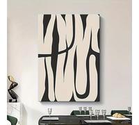 UUDEZO Cadre en toile classique - Impression d'art mural moderne abstraite en noir et blanc avec crochet vertical pour la maison ou le bureau (70 x 120 cm (28 x 43 po) avec cadre)