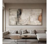 UUDEZO Grande affiche de peinture abstraite, décoration murale sur toile texturée pour salon, 70 x 175 cm (28 x 69 pouces) avec cadre doré