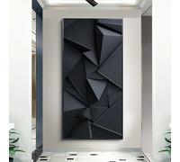 UUDEZO Grande toile encadrée représentant un triangle géométrique abstrait moderne encadré, idéale pour décorer un salon, une chambre ou toute autre pièce (97 x 195 cm / 38 x 77 pouces/avec cadre).