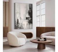 UUDEZO Peinture à l'huile abstraite en noir et blanc, décoration de bureau haut de gamme, décoration murale moderne, affiche (96 x 160 cm (38 x 63 pouces) / avec cadre)