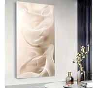 UUDEZO Tableau abstrait doré encadré sur toile, format vertical, pour la décoration du salon, de la chambre ou du bureau (80 x 160 cm avec cadre).