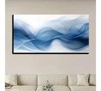 UUDEZO Tableau abstrait moderne sur toile représentant des vagues, idéal pour décorer un salon (55 x 110 cm (22 x 43 pouces)