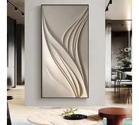 UUDEZO Tableau abstrait texturé 3D sur toile, décoration murale moderne, affiche géométrique pour chambre ou salon (75 x 150 cm (30 x 59 pouces))