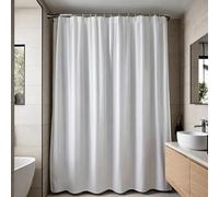 UUDIHO Rideau de Douche Blanc, Rideaux de Douche personnalisés, Doublure de Douche en Tissu Doux, Style hôtel de Luxe Moderne avec 12 Crochets en Plastique 90 x 150 cm (l x H)