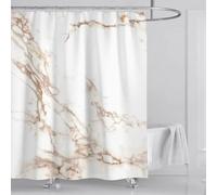 UUDIHO Rideau de Douche Effet marbre Gris et Or - Décoration de Salle de Bain Moderne et Abstraite en Tissu imperméable et Lavable (145 x 185 cm / 57 x 73 Pouces (L x H) / Rideau de Baignoire)