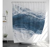 UUDIHO Rideau de douche en tissu avec 12 crochets - Lavable en machine - Bleu glacier - 200 x 300 cm (l x H)